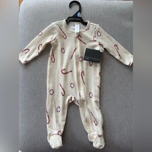 Gerber Cream and Red Candy Cane Onsie